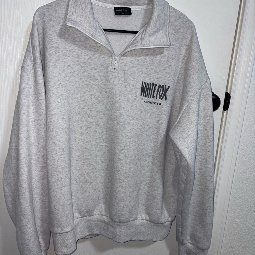 NEW White Fox Boutique Gray 1/2 Zip Sweater